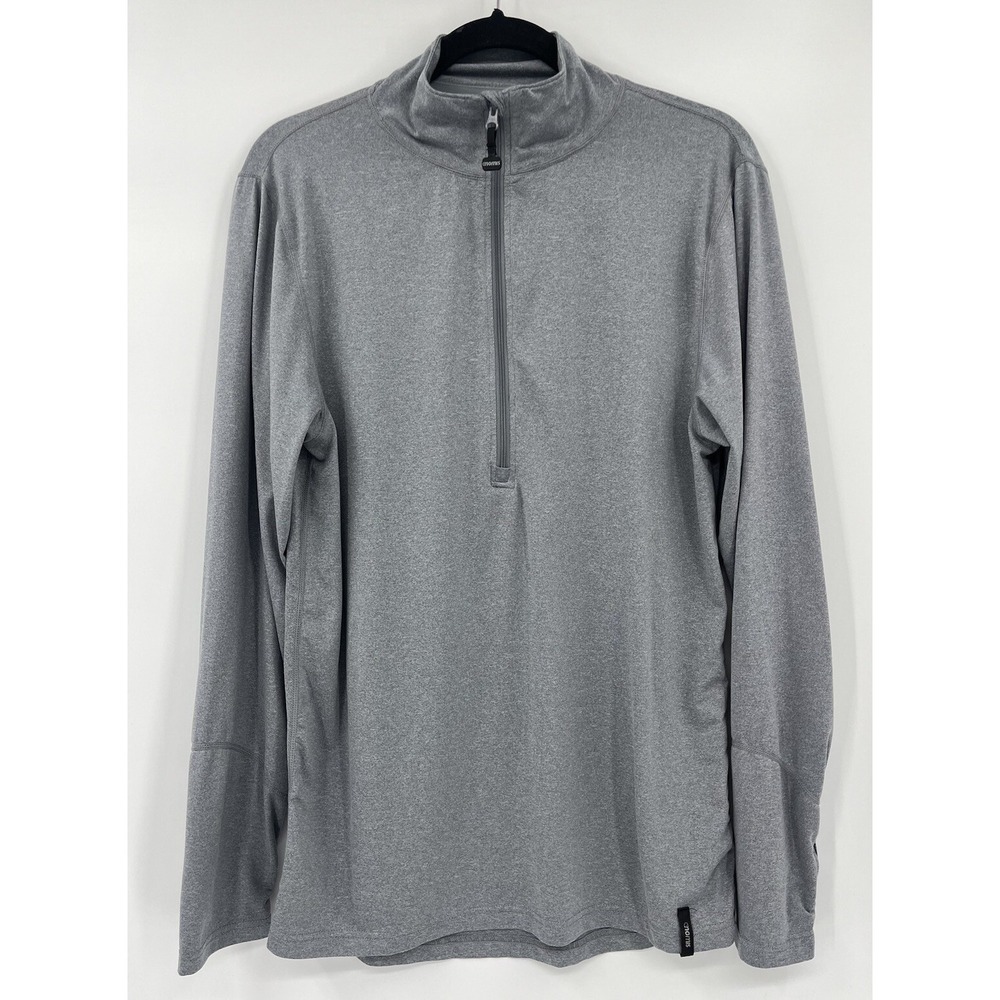 Nomis Men's 1/4 Zip Long-Sleeve Pullover Lightweight Jacket Large Gray